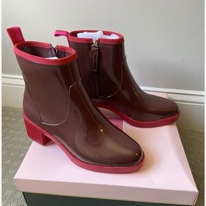 NIB Kate spade puddle jumpers Stylish Brown and Red Ankle Boots women 11